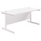 Jemini 1600mm Rectangular Desk, White Cantilever Leg, White