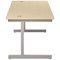 Jemini 1800mm Rectangular Desk, Silver Cantilever Leg, Maple