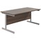 Jemini 1800mm Rectangular Desk, Silver Cantilever Leg, Walnut