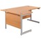 Jemini 1600mm Corner Desk, Left Hand, Silver Cantilever Legs, Beech