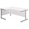 Jemini 1600mm Corner Desk, Left Hand, Silver Cantilever Legs, White