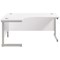 Jemini 1600mm Corner Desk, Left Hand, Silver Cantilever Legs, White