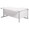 Jemini 1600mm Corner Desk, Left Hand, Silver Cantilever Legs, White