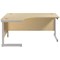 Jemini 1600mm Corner Desk, Left Hand, Silver Cantilever Legs, Maple