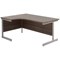 Jemini 1600mm Corner Desk, Left Hand, Silver Cantilever Legs, Walnut