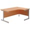 Jemini 1600mm Corner Desk, Right Hand, Silver Cantilever Legs, Beech