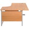 Jemini 1600mm Corner Desk, Right Hand, Silver Cantilever Legs, Beech