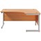 Jemini 1600mm Corner Desk, Right Hand, Silver Cantilever Legs, Beech