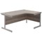 Jemini 1600mm Corner Desk, Right Hand, Silver Cantilever Legs, Grey Oak