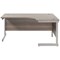 Jemini 1600mm Corner Desk, Right Hand, Silver Cantilever Legs, Grey Oak