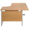 Jemini 1600mm Corner Desk, Right Hand, Silver Cantilever Legs, Oak