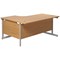 Jemini 1600mm Corner Desk, Right Hand, Silver Cantilever Legs, Oak