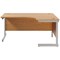 Jemini 1600mm Corner Desk, Right Hand, Silver Cantilever Legs, Oak