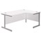 Jemini 1600mm Corner Desk, Right Hand, Silver Cantilever Legs, White