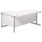 Jemini 1600mm Corner Desk, Right Hand, Silver Cantilever Legs, White