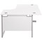 Jemini 1600mm Corner Desk, Right Hand, Silver Cantilever Legs, White