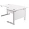 Jemini 1600mm Corner Desk, Right Hand, Silver Cantilever Legs, White