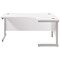 Jemini 1600mm Corner Desk, Right Hand, Silver Cantilever Legs, White