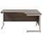 Jemini 1600mm Corner Desk, Right Hand, Silver Cantilever Legs, Walnut