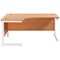 Jemini 1600mm Corner Desk, Left Hand, White Cantilever Legs, Beech