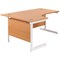 Jemini 1600mm Corner Desk, Left Hand, White Cantilever Legs, Beech