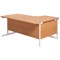 Jemini 1600mm Corner Desk, Left Hand, White Cantilever Legs, Beech