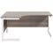 Jemini 1600mm Corner Desk, Left Hand, White Cantilever Legs, Grey Oak