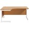 Jemini 1600mm Corner Desk, Left Hand, White Cantilever Legs, Oak