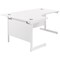 Jemini 1600mm Corner Desk, Left Hand, White Cantilever Legs, White