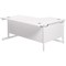 Jemini 1600mm Corner Desk, Left Hand, White Cantilever Legs, White