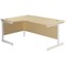 Jemini 1600mm Corner Desk, Left Hand, White Cantilever Legs, Maple