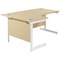 Jemini 1600mm Corner Desk, Left Hand, White Cantilever Legs, Maple