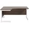 Jemini 1600mm Corner Desk, Left Hand, White Cantilever Legs, Walnut