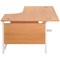 Jemini 1600mm Corner Desk, Right Hand, White Cantilever Legs, Beech