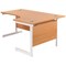 Jemini 1600mm Corner Desk, Right Hand, White Cantilever Legs, Beech