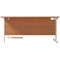 Jemini 1600mm Corner Desk, Right Hand, White Cantilever Legs, Beech