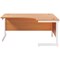 Jemini 1600mm Corner Desk, Right Hand, White Cantilever Legs, Beech