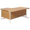 Jemini 1600mm Corner Desk, Right Hand, White Cantilever Legs, Oak