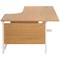 Jemini 1600mm Corner Desk, Right Hand, White Cantilever Legs, Oak