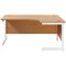 Jemini 1600mm Corner Desk, Right Hand, White Cantilever Legs, Oak