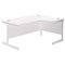 Jemini 1600mm Corner Desk, Right Hand, White Cantilever Legs, White