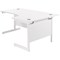 Jemini 1600mm Corner Desk, Right Hand, White Cantilever Legs, White