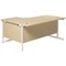 Jemini 1600mm Corner Desk, Right Hand, White Cantilever Legs, Maple