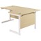 Jemini 1600mm Corner Desk, Right Hand, White Cantilever Legs, Maple