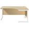 Jemini 1600mm Corner Desk, Right Hand, White Cantilever Legs, Maple