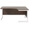 Jemini 1600mm Corner Desk, Right Hand, White Cantilever Legs, Walnut