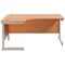 Jemini 1800mm Corner Desk, Left Hand, Silver Cantilever Legs, Beech