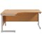 Jemini 1800mm Corner Desk, Left Hand, Silver Cantilever Legs, Oak