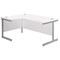 Jemini 1800mm Corner Desk, Left Hand, Silver Cantilever Legs, White