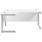 Jemini 1800mm Corner Desk, Left Hand, Silver Cantilever Legs, White